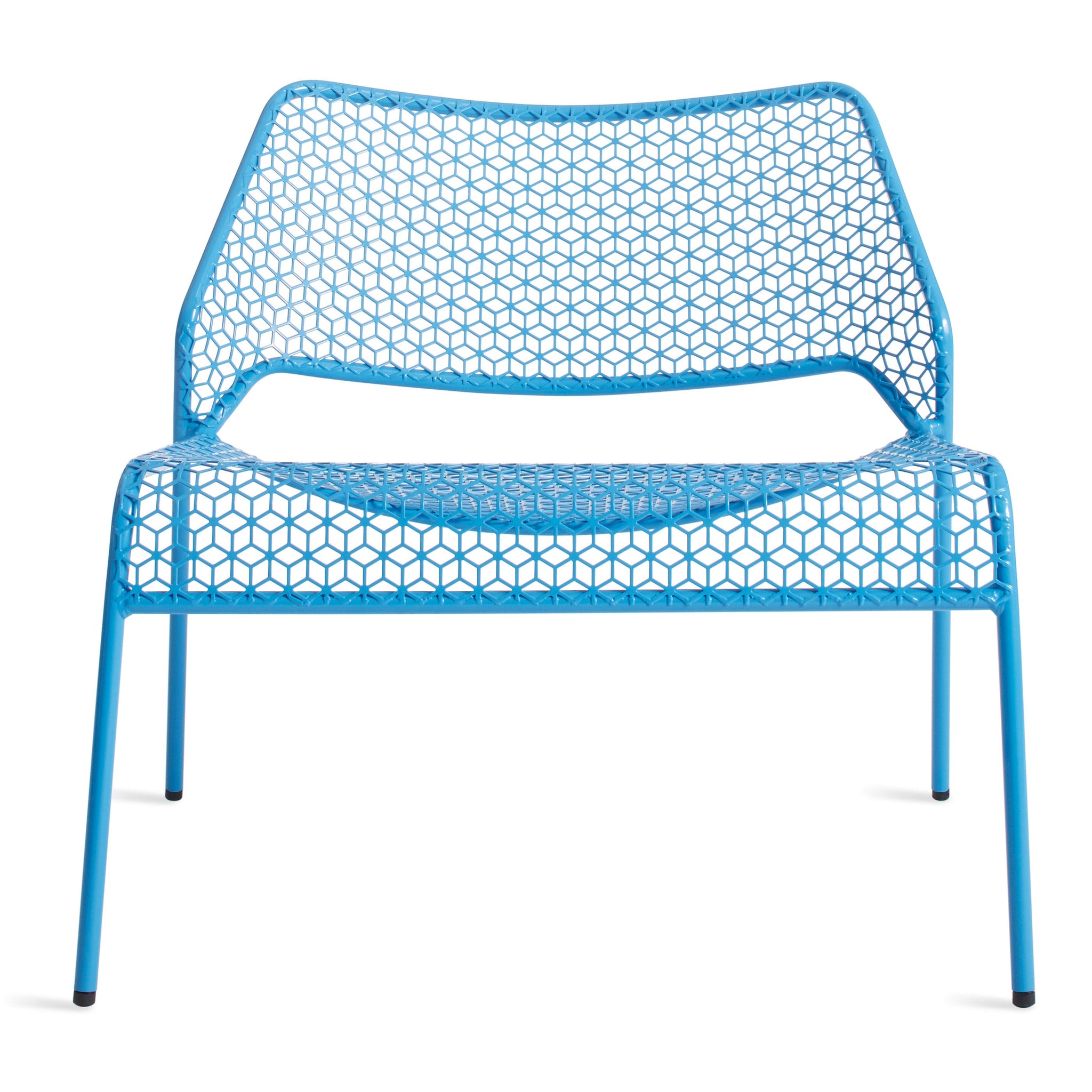 blu dot hot mesh lounge chair simple blue