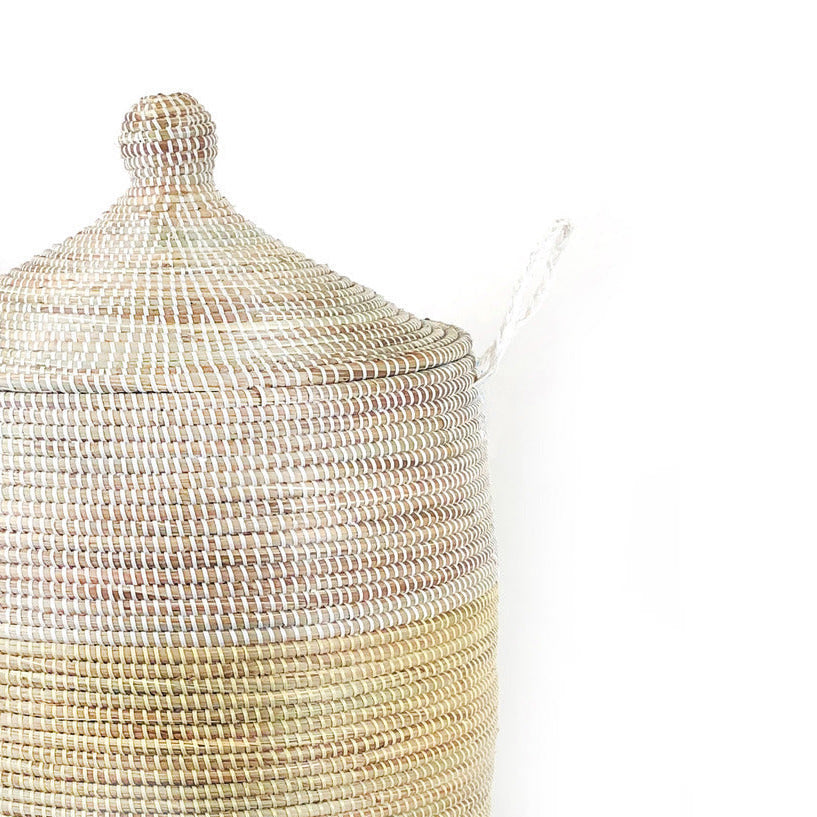 Large Two-Tone Basket - Natural + White