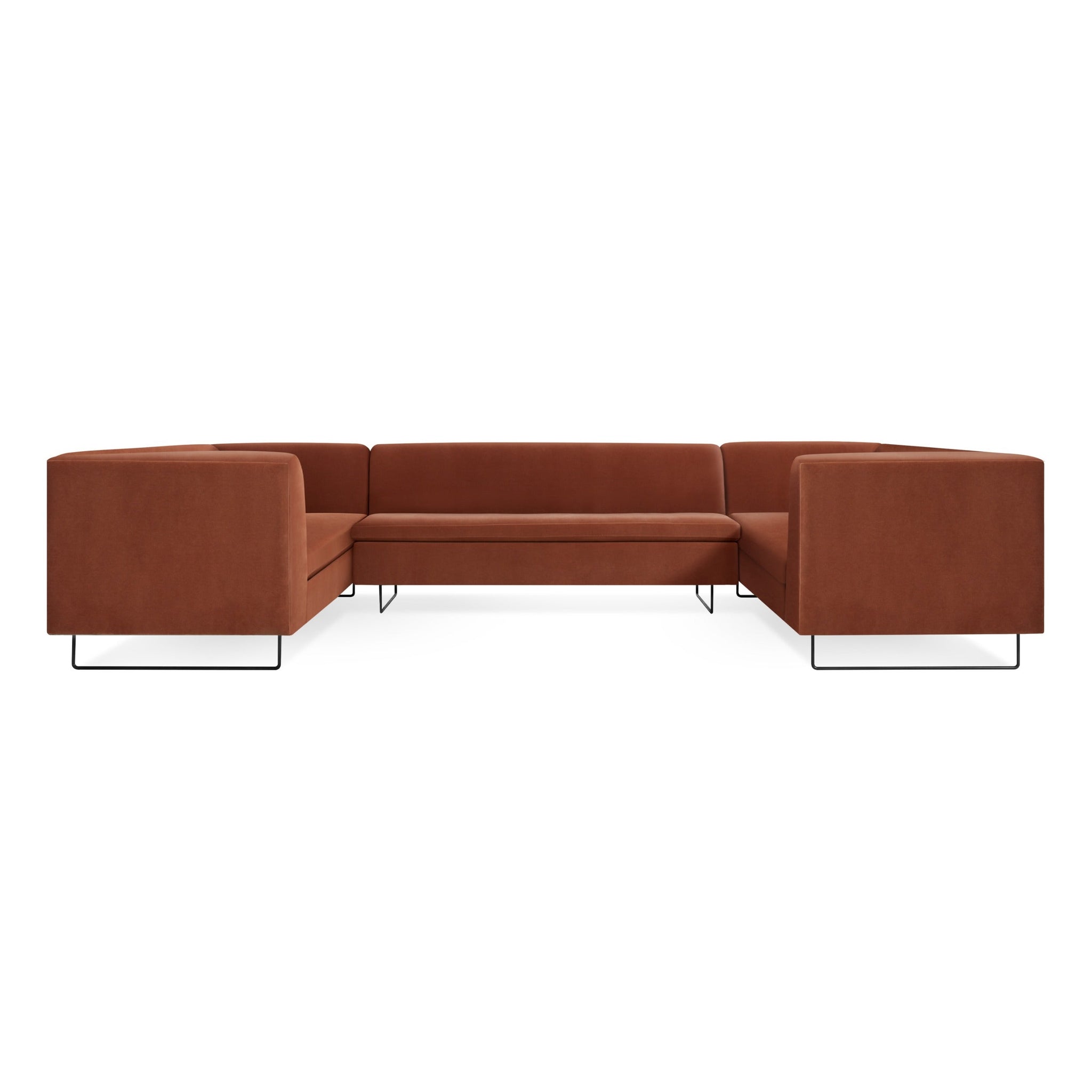 Bonnie and Clyde U-Shaped Velvet Sectional Sofa