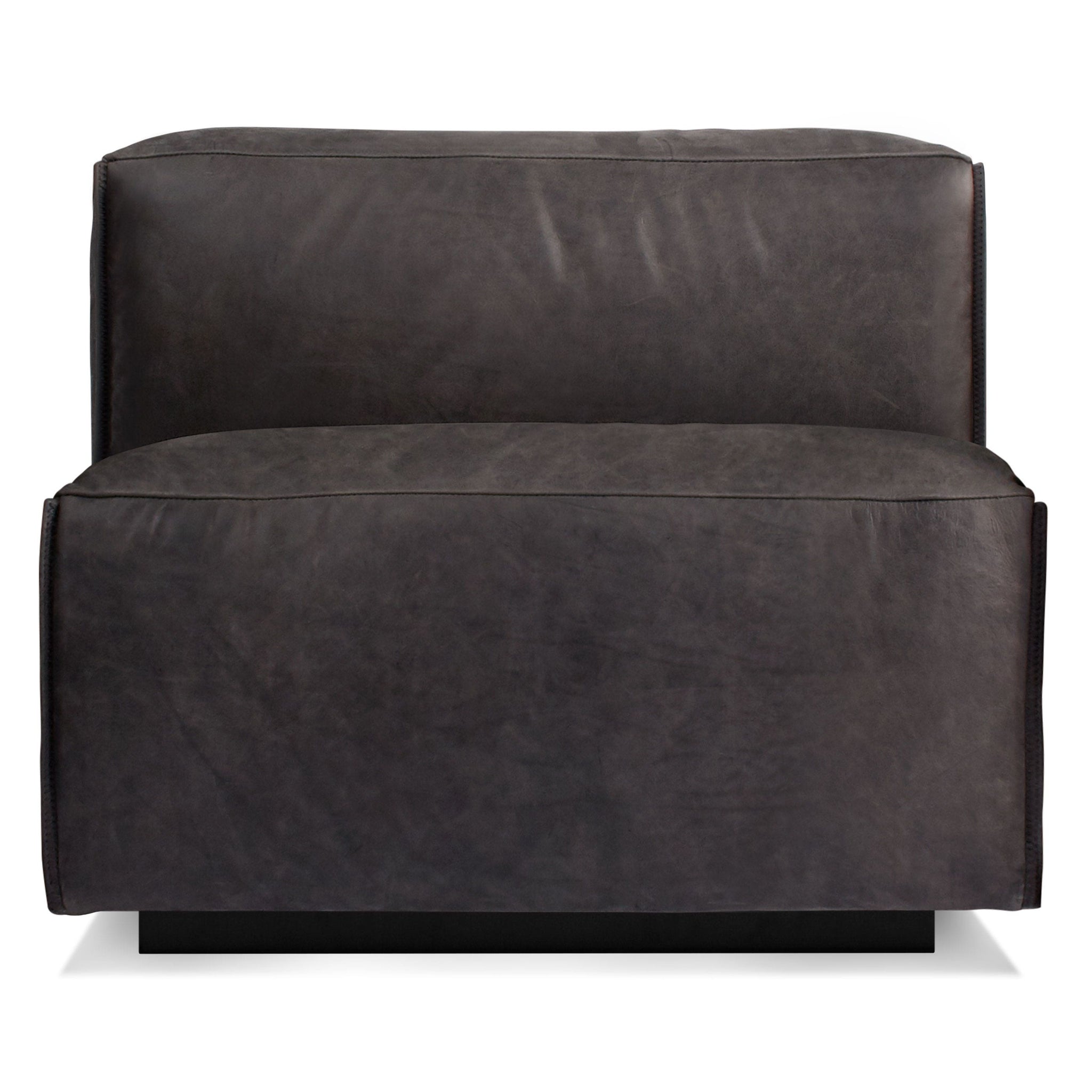 Cleon Armless Leather Lounge Chair