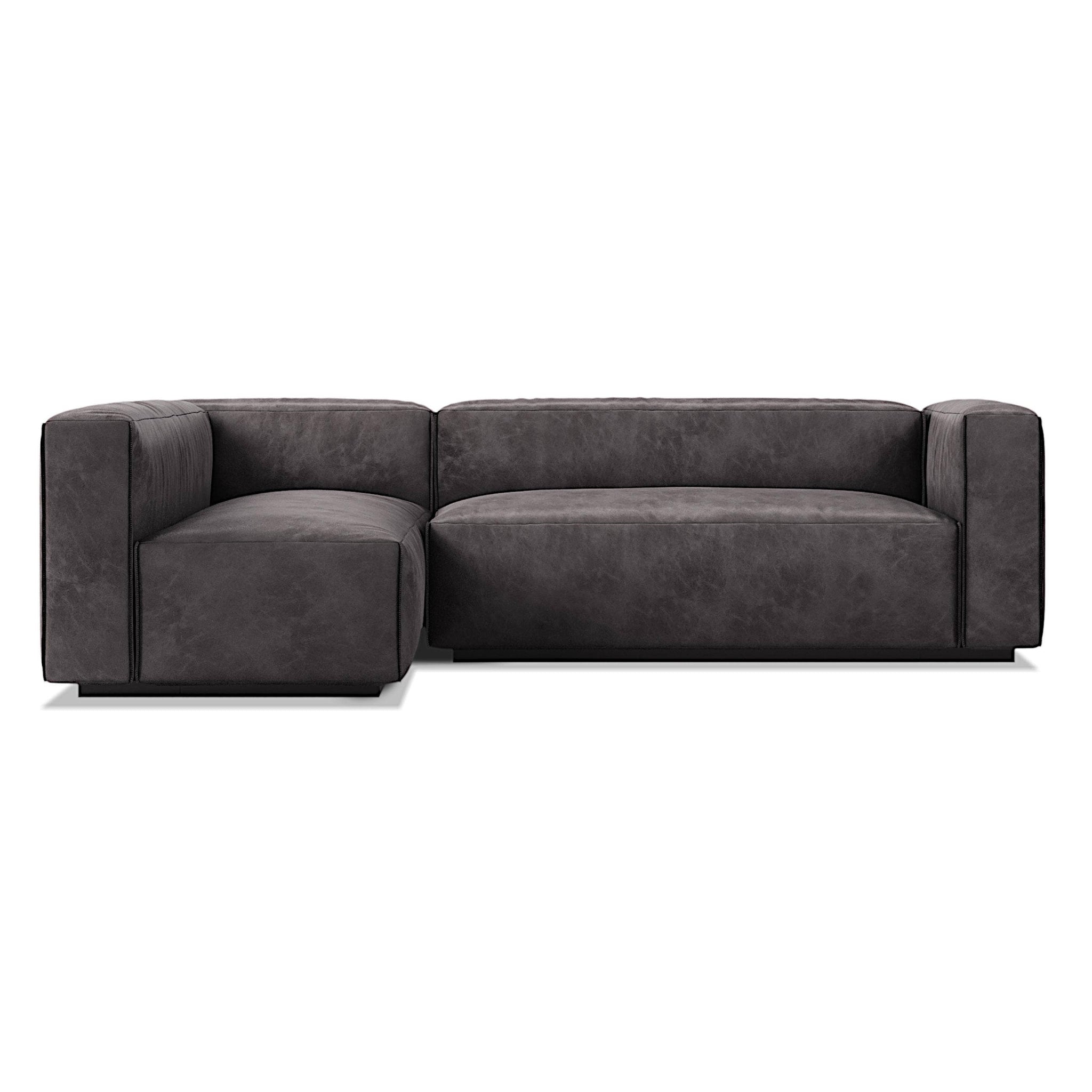 Cleon Small Right Leather Sectional Sofa