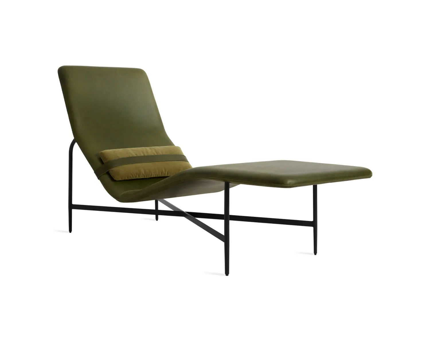 Deep Thoughts Leather Chaise [Loden Green] Floor Model Only