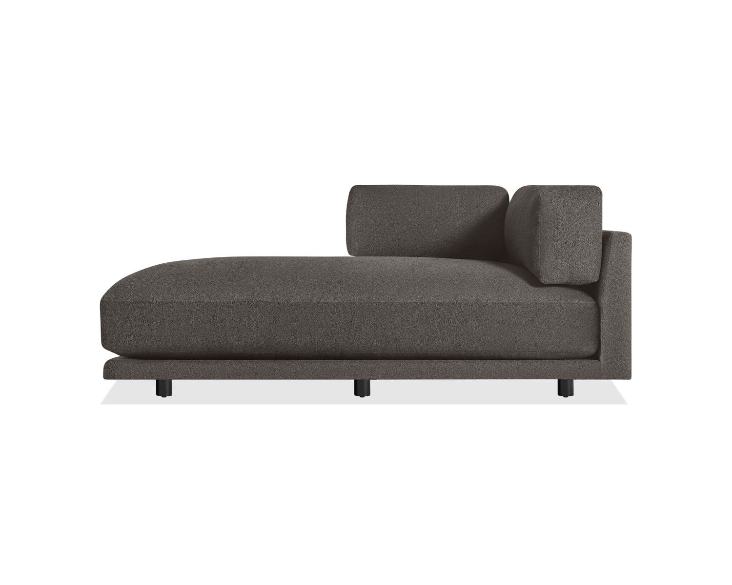 blu dot sunday chaise kelso charcoal left