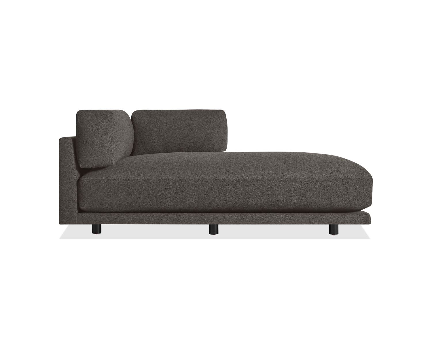 blu dot sunday chaise kelso charcoal right