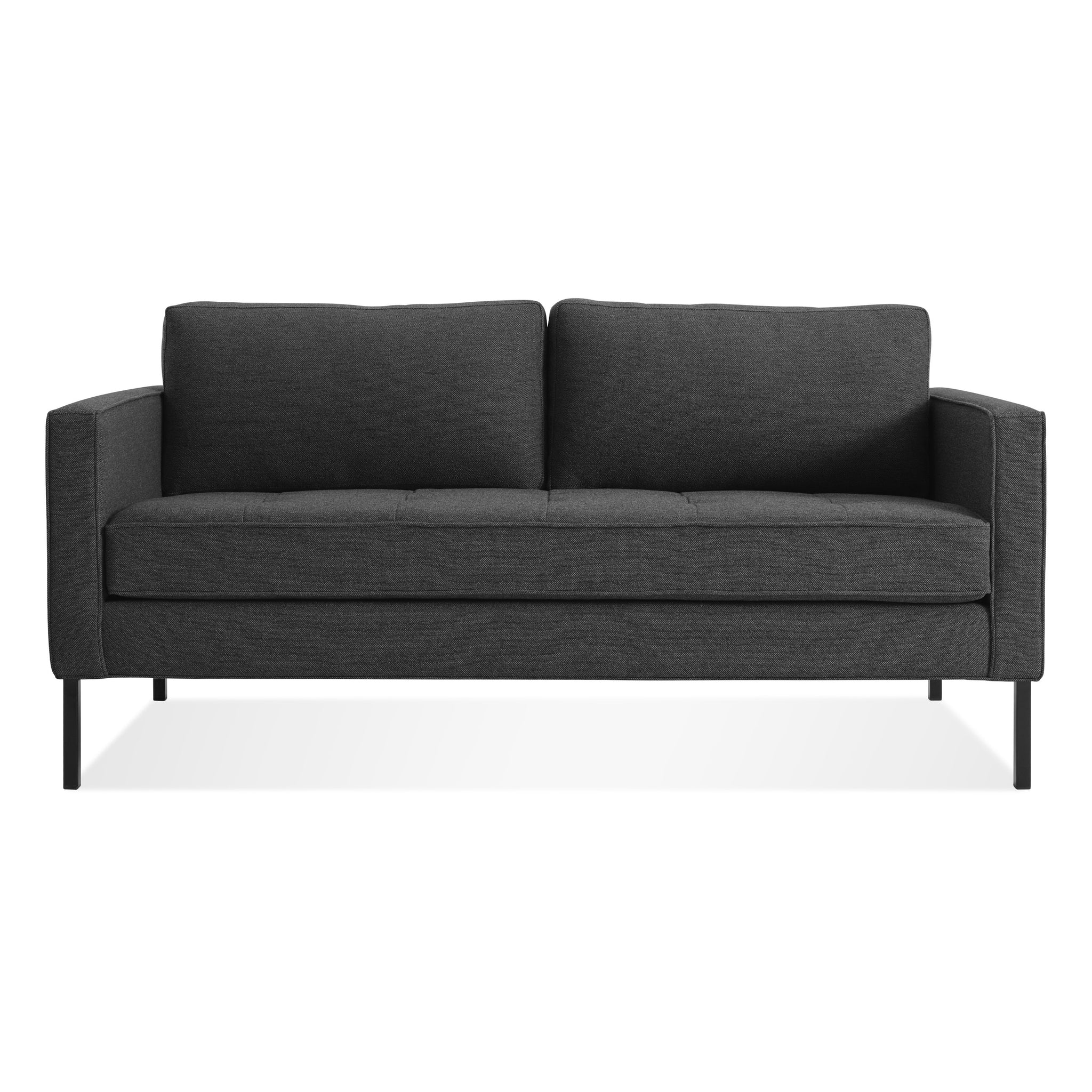 blu dot paramount 66 inch sofa libby charcoal / metal 