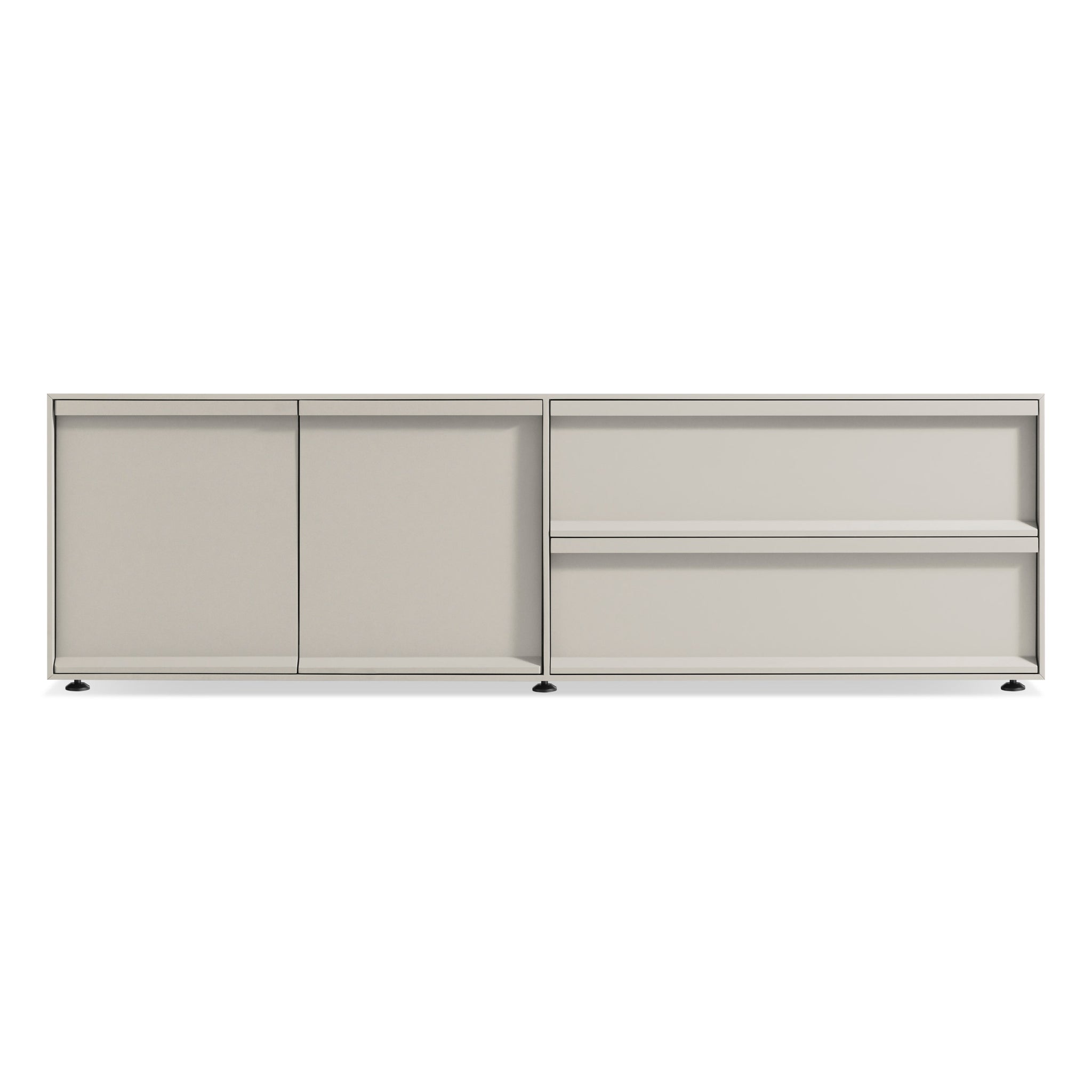 blu dot superchoice two door 2 drawer console putty