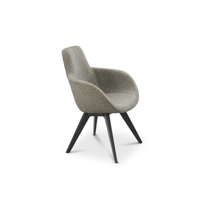 Scoop Chair High Melange Nap 0111 (grey) Black Base