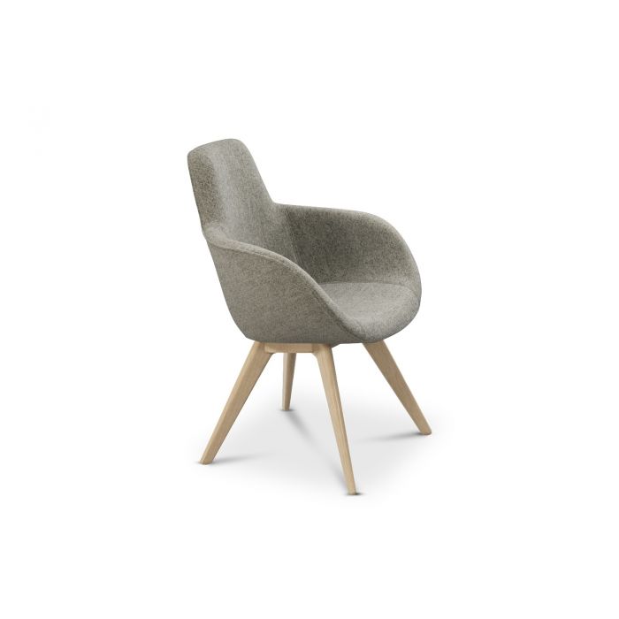 Scoop Chair Low Melange Nap 0111 (grey) Black Base